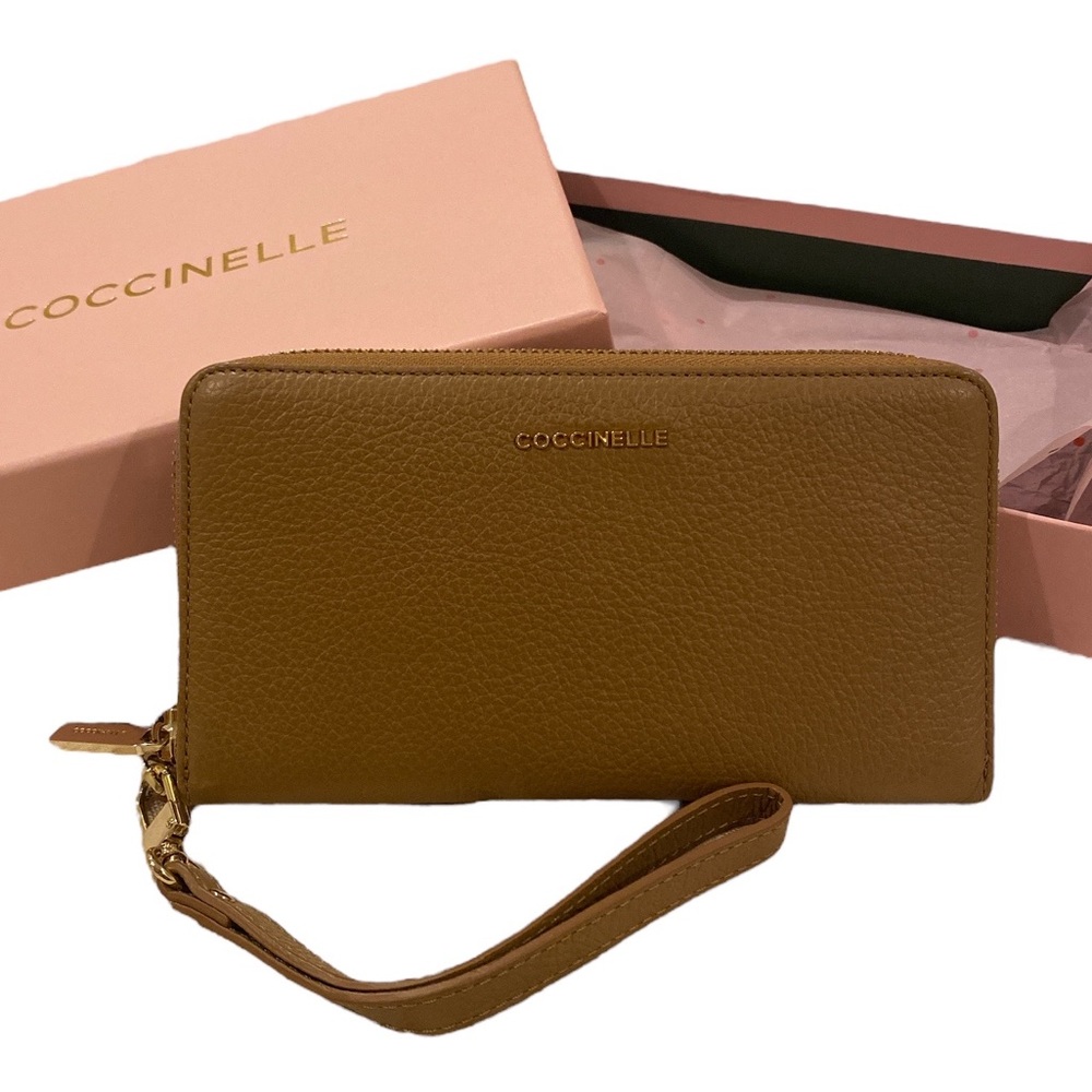 New with box- Coccinelle soft leather brown wallet